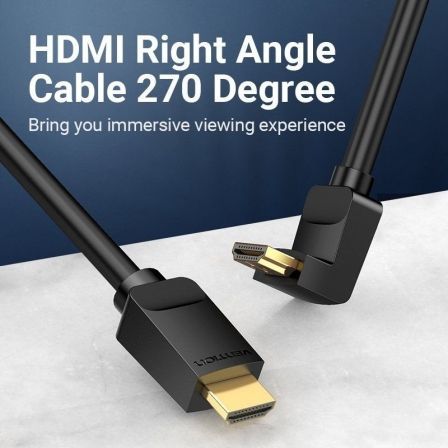 Vention Cable HDMI 2.0 4K@60Hz Acodado 270° Macho a Macho 1m Negro